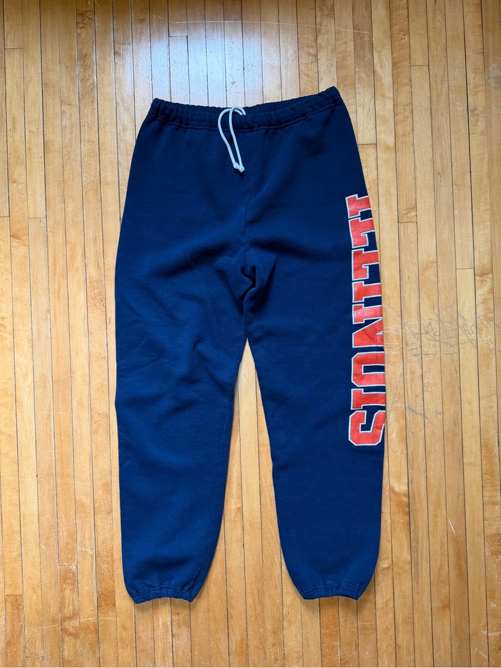 Vintage 90’s Russell Athletic Sweatpants U of I Navy Blue Fleece Made USA Sz. L